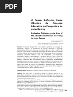 O Pensar Reflexivo Como Objetivo Do Processo Educativo Na Perspectiva de John Dewey