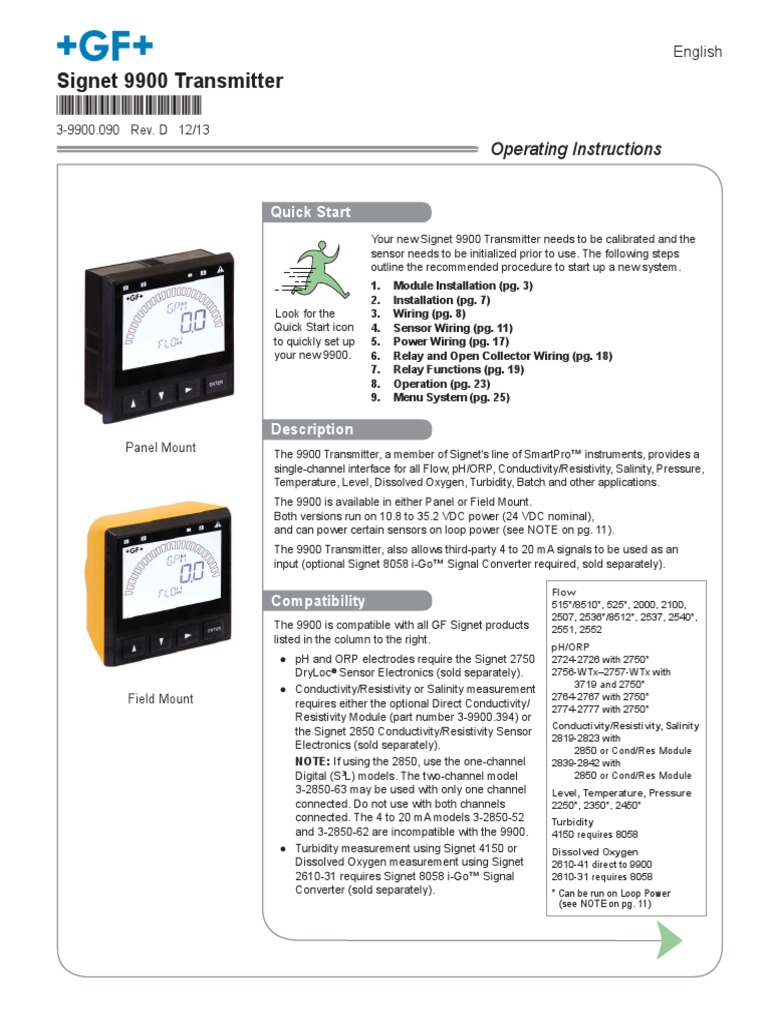 GF 9900 Manual | PDF | Relay | Switch