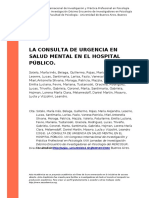 Sotelo, Maria Ines, Belaga, Guillermo (..) (2016) - La Consulta de Urgencia en Salud Mental en El Hospital Publico