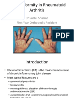 Hand Deformity in Rheumatoid Arthritis: DR Sushil Sharma First Year Orthopedic Resident