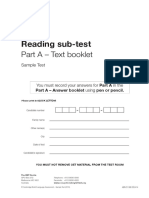 Reading Sample Test 1 Part A All Professions 2010 PDF