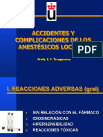 Accidentes y complicaciones de anestésicos locales