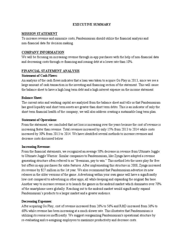 PWC Executive Summary PDF Revenue Video Games