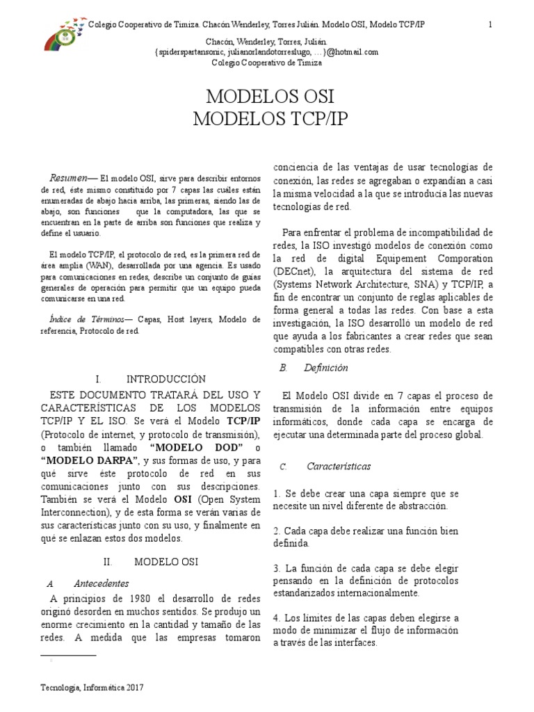Modelos OSI y TCP/IP en Redes | PDF | Modelo osi | Protocolos de internet