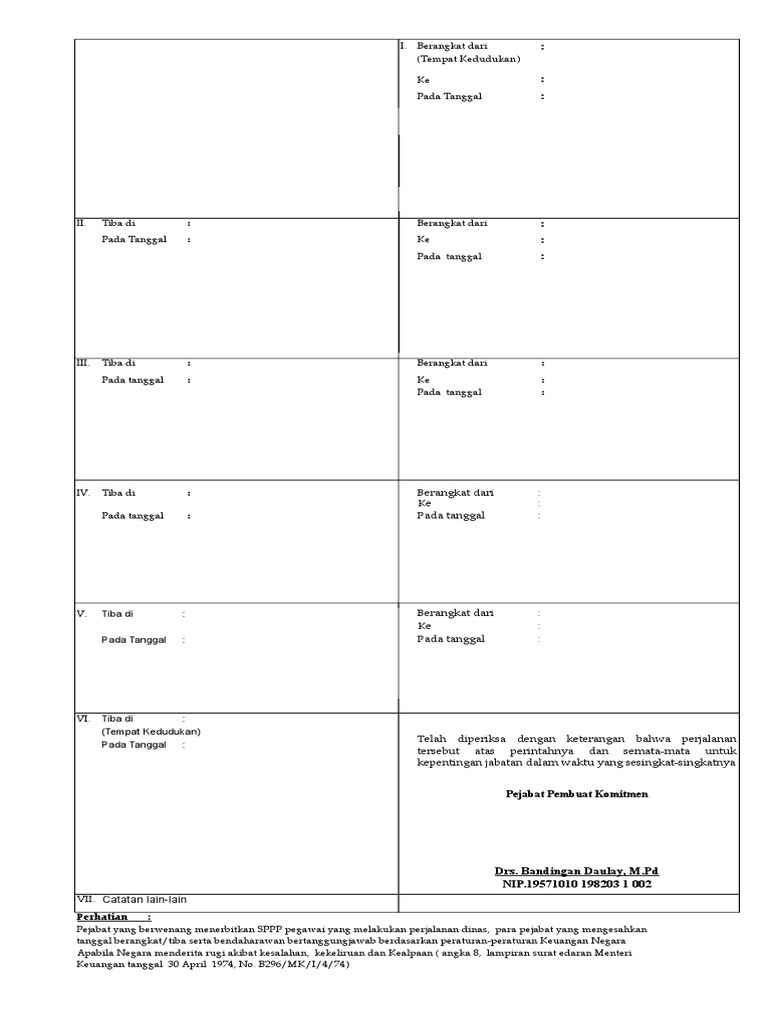 Lembar SPPD | PDF