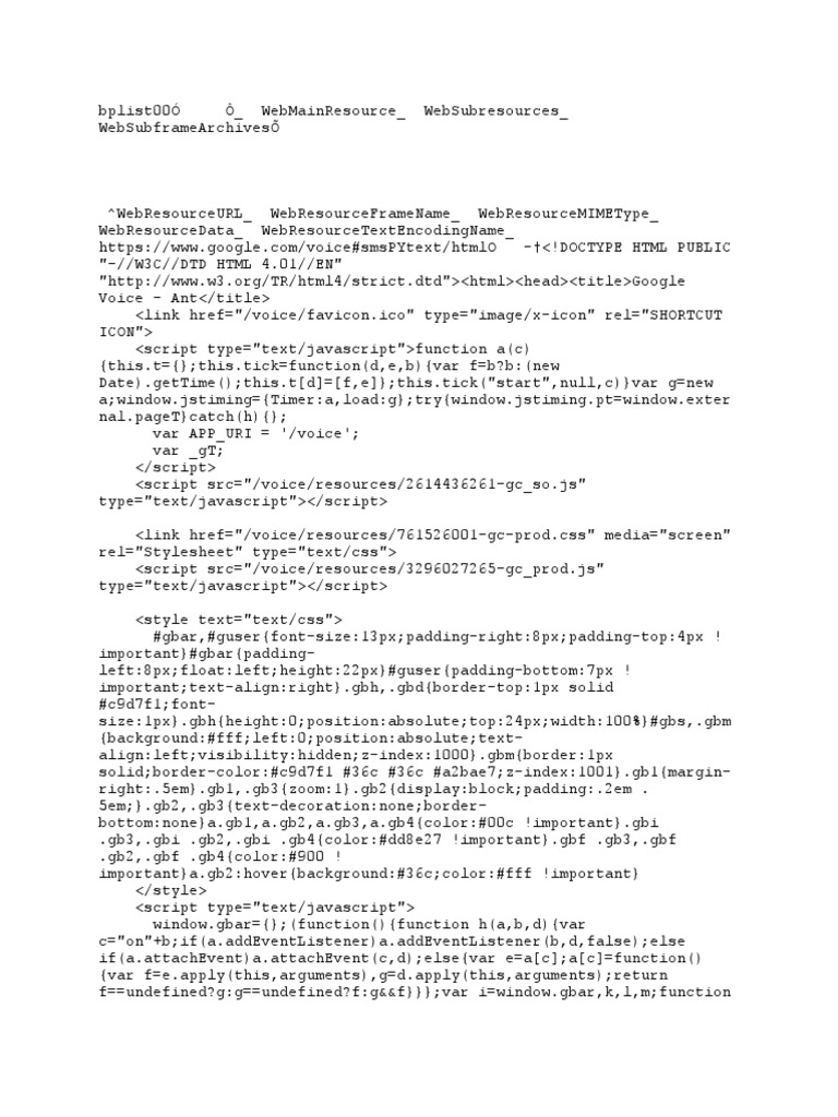Google Voice - Ant | PDF | Software Development | Html