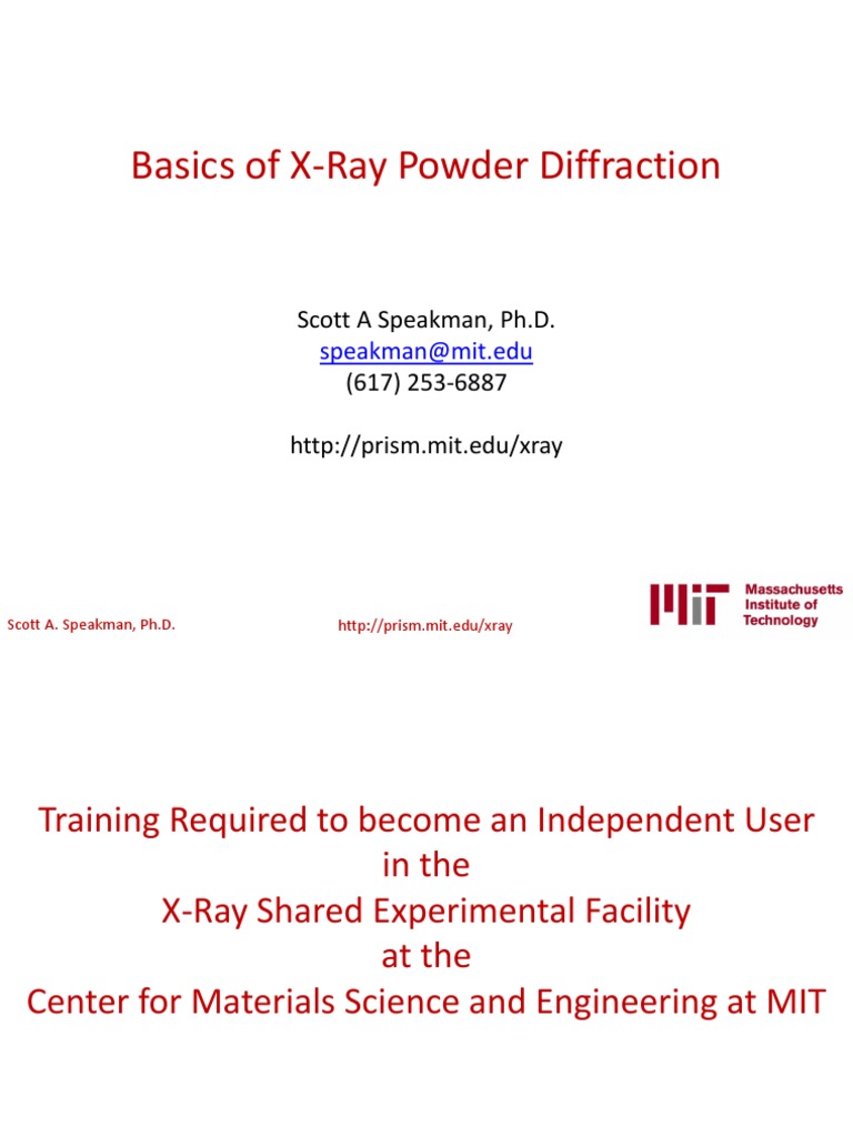X-Ray Diffraction Training at MIT | PDF | X Ray Crystallography ...