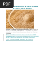 Los Increíbles Beneficios de Tomar Levadura de Cerveza Por Las Mañanas