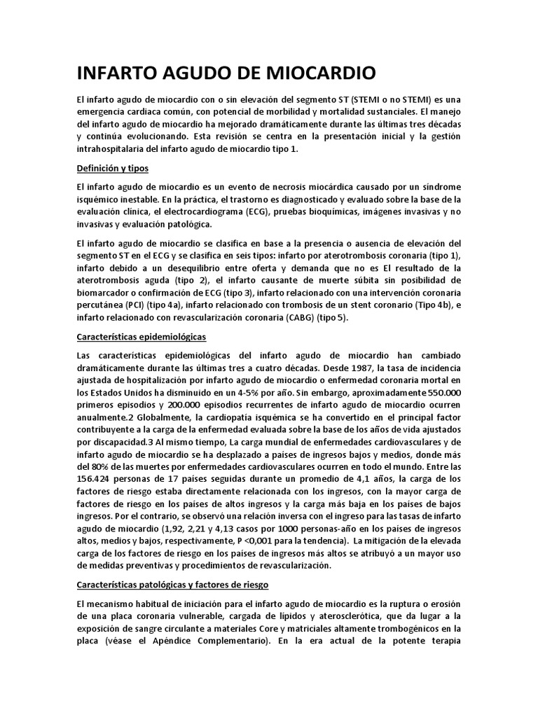 Infarto Agudo de Miocardio | Descargar gratis PDF | Infarto de ...