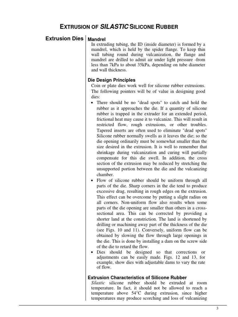 Extrusion of Silastic Silicone Rubber | PDF | Extrusion | Industrial ...