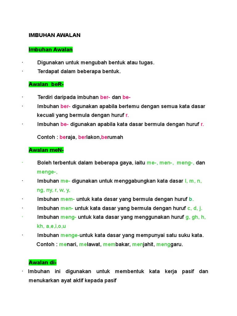Imbuhan Awalan Pdf