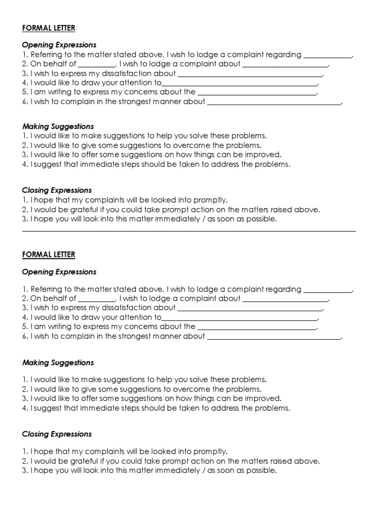 Notes On Formal Letter | PDF