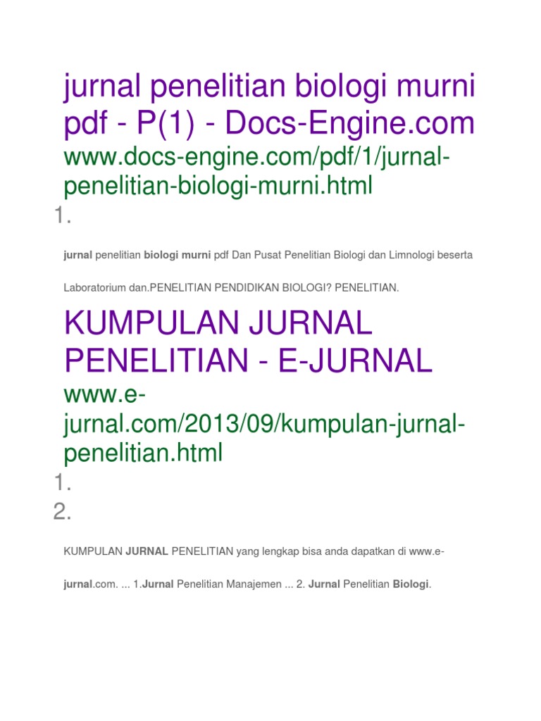  jurnal  penelitian  biologi murni pdf  3 docx