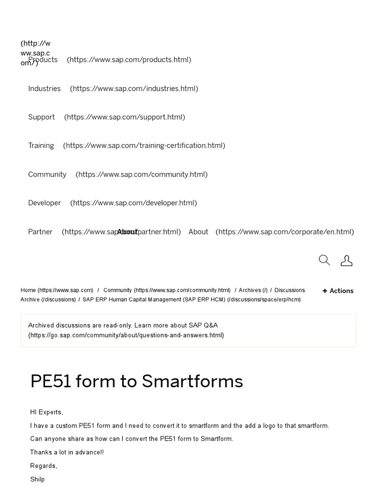 PE51 Form To Smartforms | PDF | Business | Computing And Information ...