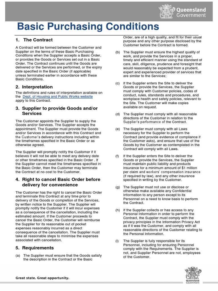 Basic Purchasing Conditions Overview | PDF | Value Added Tax ...