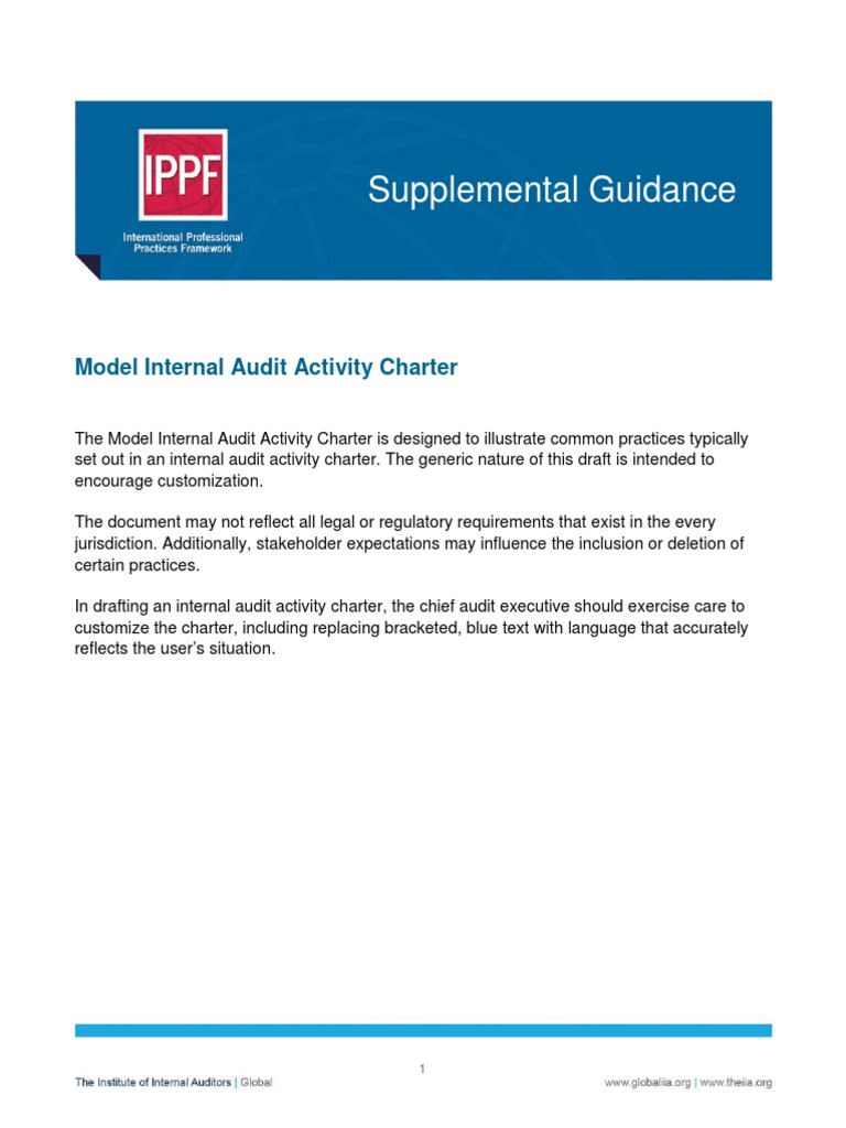 2017 Model Internal Audit Activity Charter PDF | PDF | Internal Audit ...