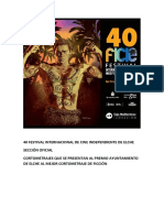40 Festival Internacional de Cine Independiente de Elche. Sección Oficial. Ficción.