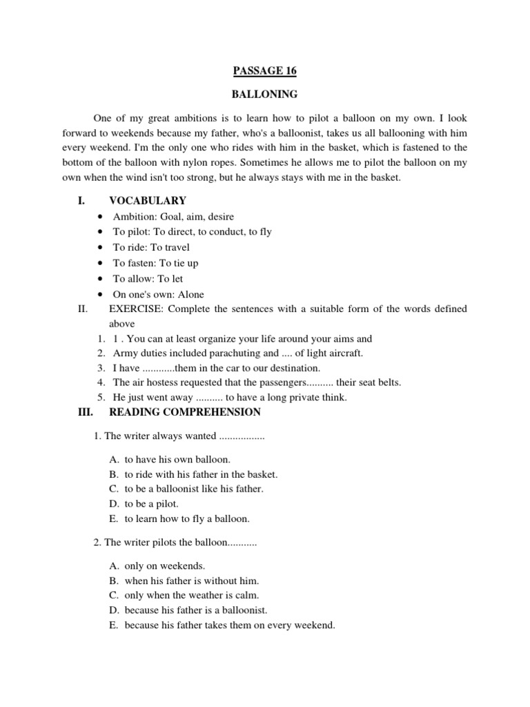 Reading Excersice 16 | PDF | Language Arts & Discipline | Poetry