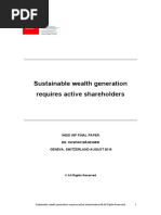 Sustainable wealth generation requires active shareholders. Kaspar Baenziger IHEID Geneva