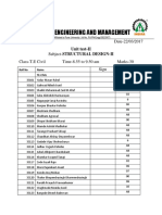 Unit Test-Ii Result Format