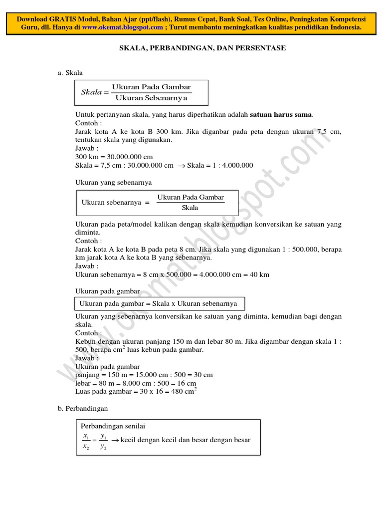 1 Modul Skala Perbandingan Dan Persentase Pak Sukani Pdf