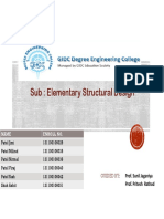 Sub: Elementary Structural Design: Name Enroll No
