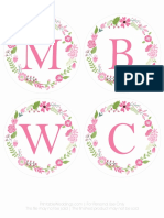 Printable Wedding Floral Banner Pink