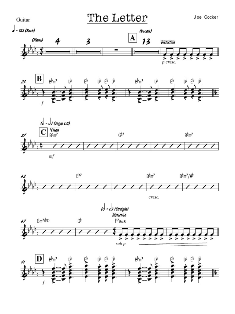 The Letter Guitar (Joe Cocker) Leisure