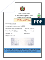 Registro municipal de contribuyente Los Portales en Llallagua