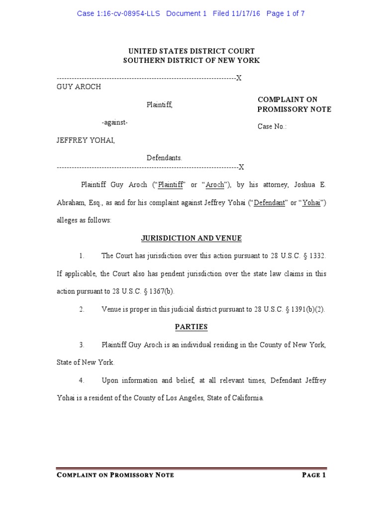 United States District Court Southern District of New York: C P N P 1 ...