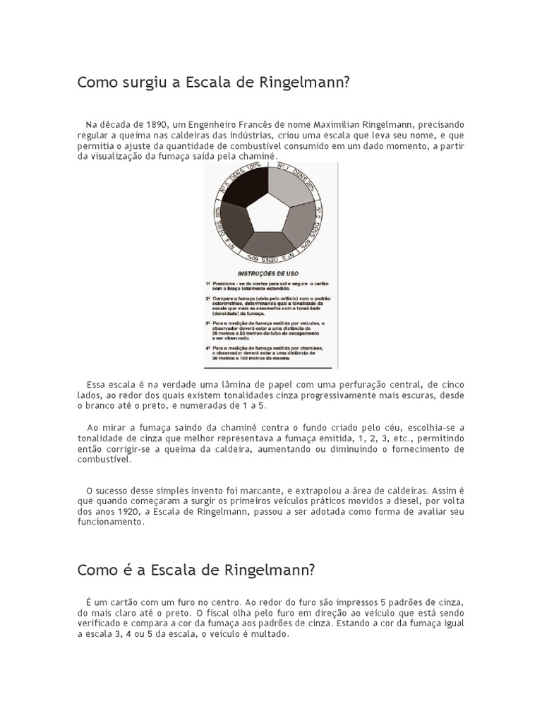 Escala de Ringelmann: Avaliação de Fumaça | PDF | Poluição do ar ...