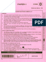 Paper 1 Code 0 Question Paper PDF