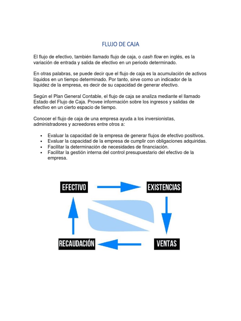 Flujo de Efectivo o Caja | PDF | Flujo de efectivo | Finanzas (general)