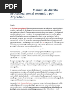 Manual de Direito Processual Penal Resumido Por Argentino
