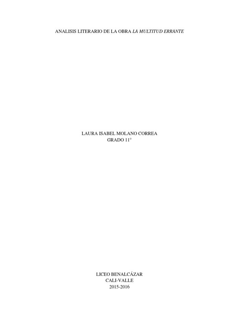 La Multitud Errante Laura Restrepo Pdf