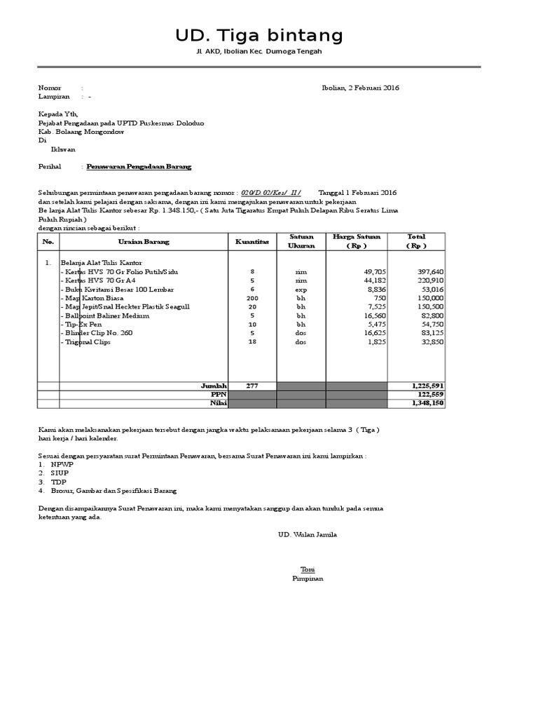 Spj Belanja Materai Xls