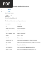 Win7 Keyboard Shortcuts