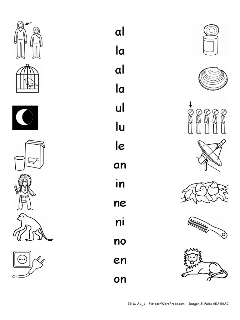 Actividades de sílabas inversas para niños | PDF