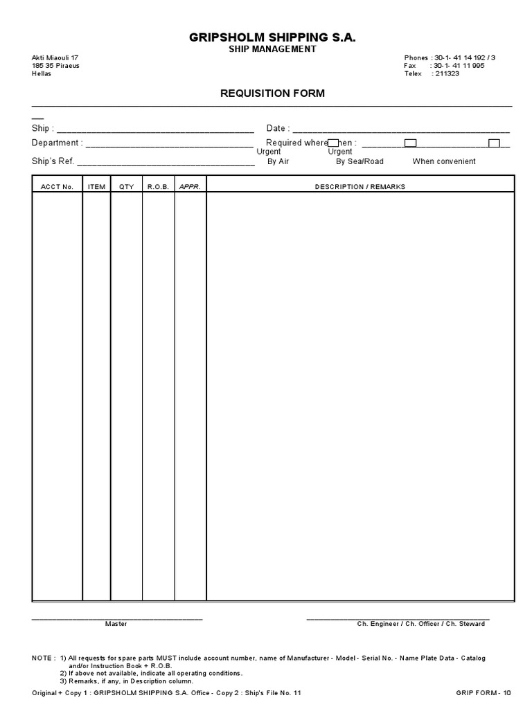 Ship Management Requisition Form | PDF | Business
