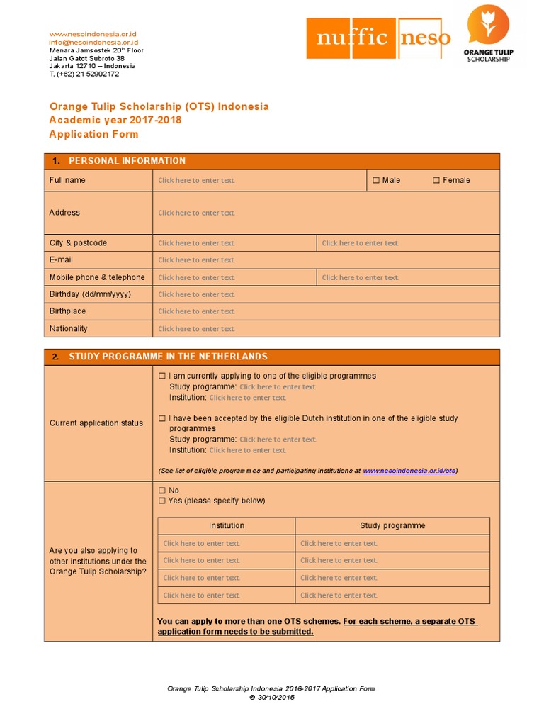 OTS Application Form 2017-2018 | PDF | Test (Assessment) | Further ...