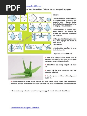 Cara Membuat Burung Dari Kertas