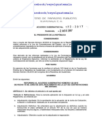 Acuerdo Gubernativo 172-2017. Guatemala.