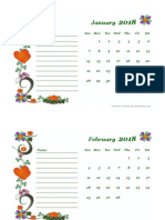 2018 Blank Calendar Design Template 06