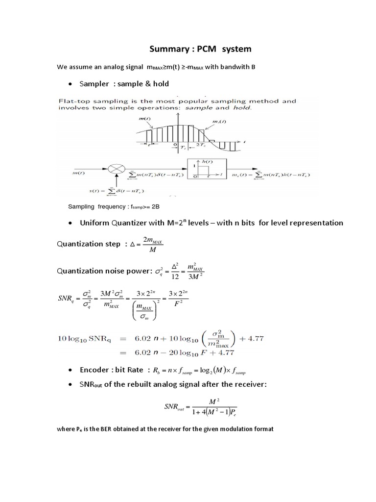 PCM System Overview and Sampling Details | PDF