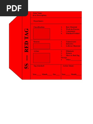 5s Red Tag Format