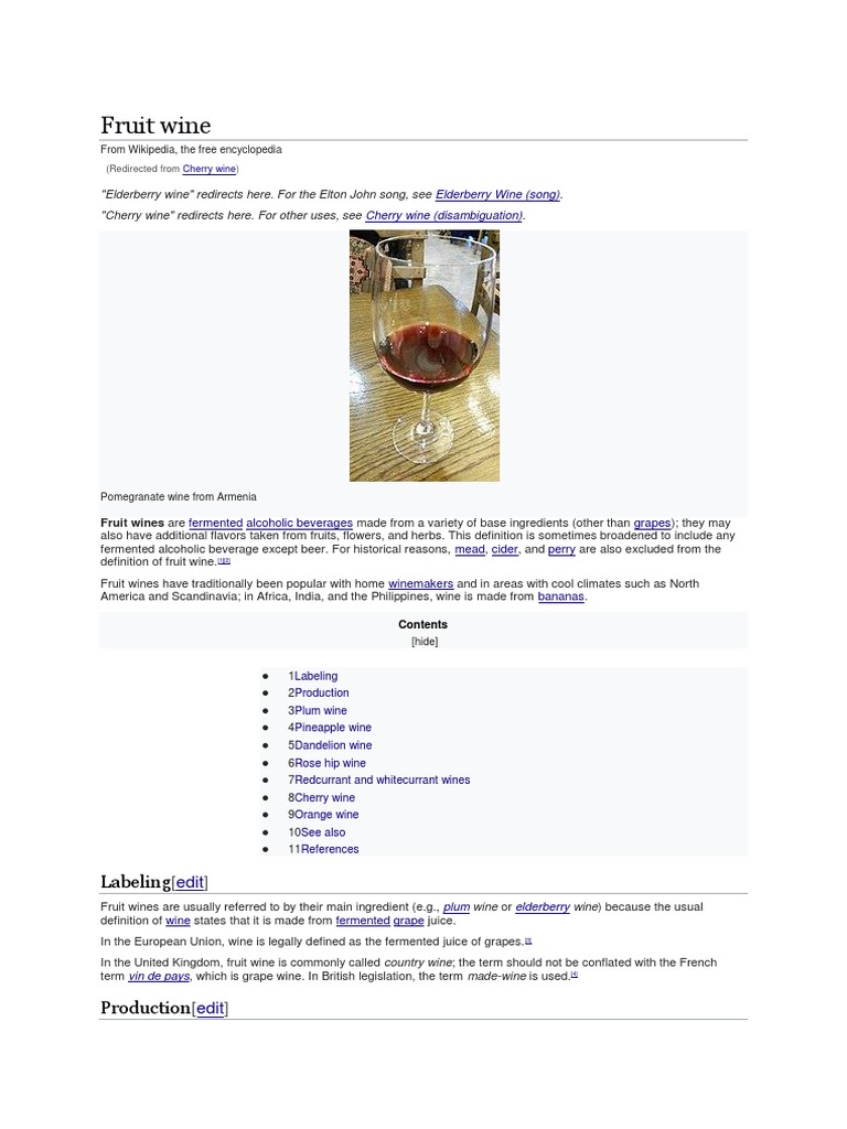 Fruit Wine PDF Vitis Crops Originating From Europe