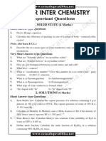 Senior Inter Chemistry: Important Questions