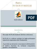 Introduction To Matlab: Sudin Kulkarni