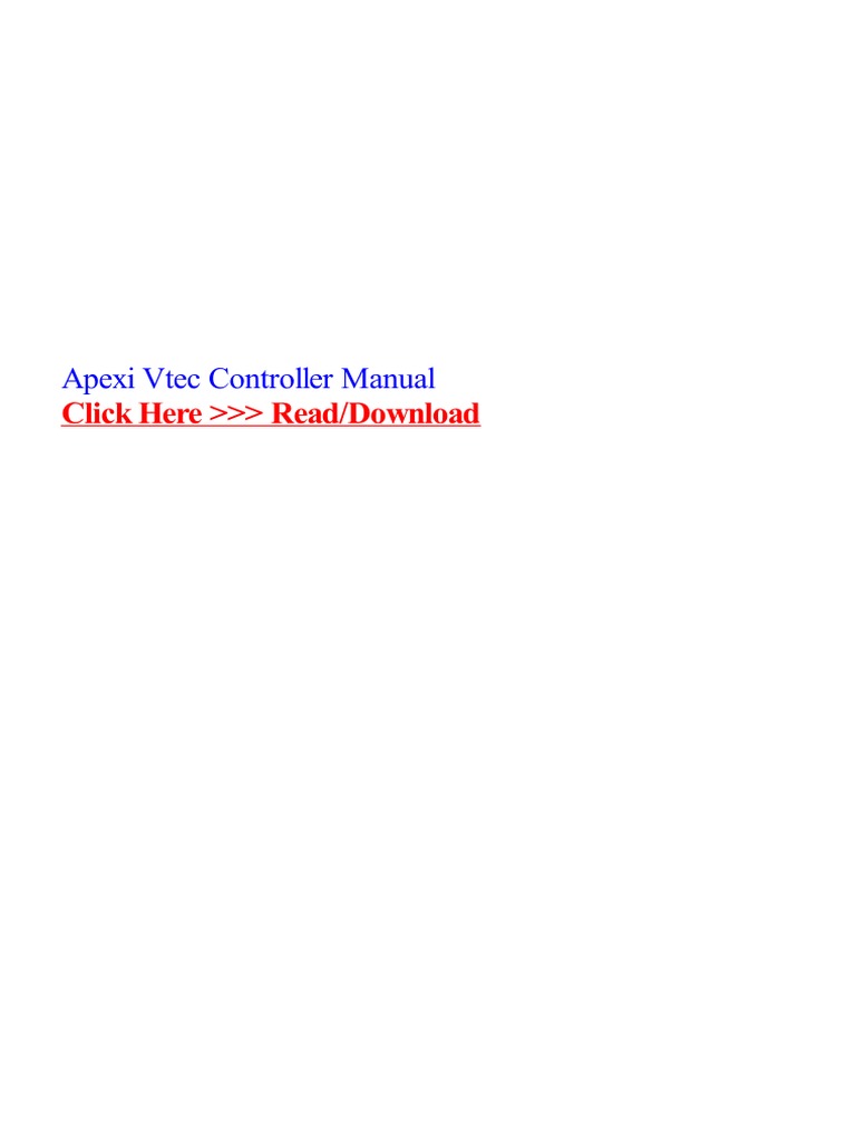 Apexi Vtec Controller Wiring Manual PDF Honda Motor Vehicle