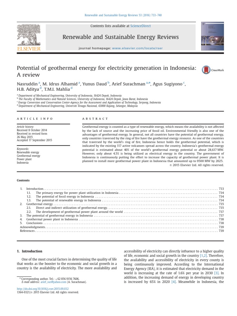 Renewable and Sustainable Energy Reviews | PDF | Geothermal Energy ...